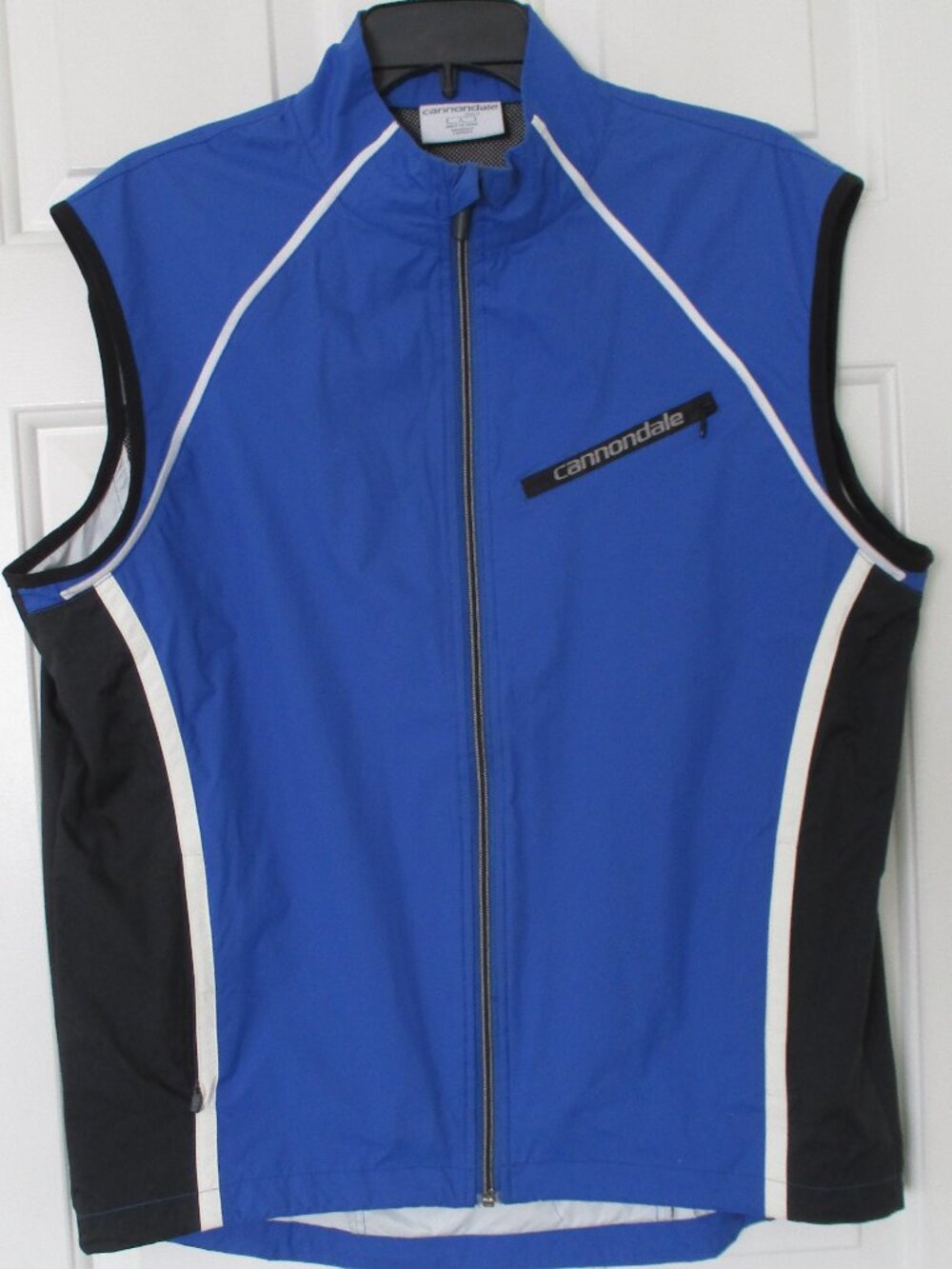 Cannondale Mens Royal Blue/Black Rear Mesh Full Zip Cycling Wind Vest NWOT-Large